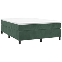 vidaXL atsperu gulta ar matraci, tumši zaļš samts, 140x190 cm cena un informācija | Gultas | 220.lv