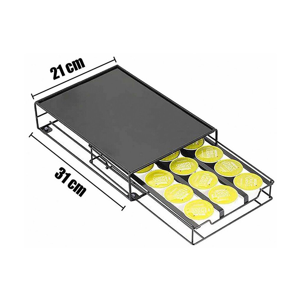 Kafijas kapsulu organizators (31 x 21,5 x 7,5 cm) cena un informācija | Virtuves piederumi | 220.lv