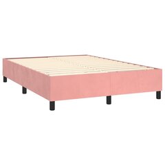 vidaXL atsperu gulta ar matraci, rozā samts, 140x190 cm цена и информация | Кровати | 220.lv