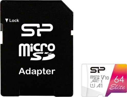 Silicon Power Elite Micro SDXC 64GB UHS-I A1 V10 цена и информация | Atmiņas kartes fotokamerām | 220.lv