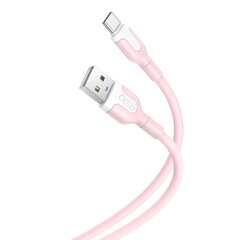 XO cable NB212 USB - USB-C 1,0 m 2,1A pink cena un informācija | Kabeļi un vadi | 220.lv