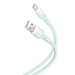 XO cable NB212 USB - microUSB 1,0 m 2,1A green cena un informācija | Kabeļi un vadi | 220.lv