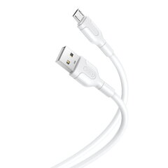 XO cable NB212 USB - microUSB 1,0 m 2,1A white cena un informācija | Kabeļi un vadi | 220.lv