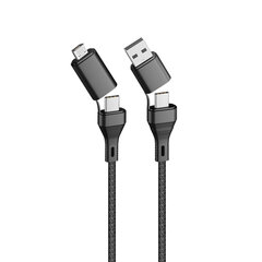 Forever CORE 4in1 cable USB + USB-C - USB-C + microUSB 1,2 m 3A black cena un informācija | Kabeļi un vadi | 220.lv