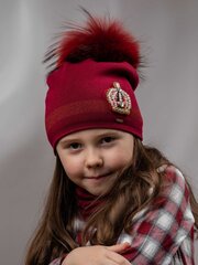 Cepure meitenēm JAMIKS Karine Bordo 520877896 цена и информация | Шапки, перчатки, шарфы для девочек | 220.lv