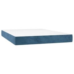 vidaXL atsperu gulta ar matraci, tumši zils samts, 140x200 cm цена и информация | Кровати | 220.lv