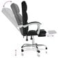 Atlaižams biroja krēsls, melns, mākslīgās ādas cena un informācija | Biroja krēsli | 220.lv