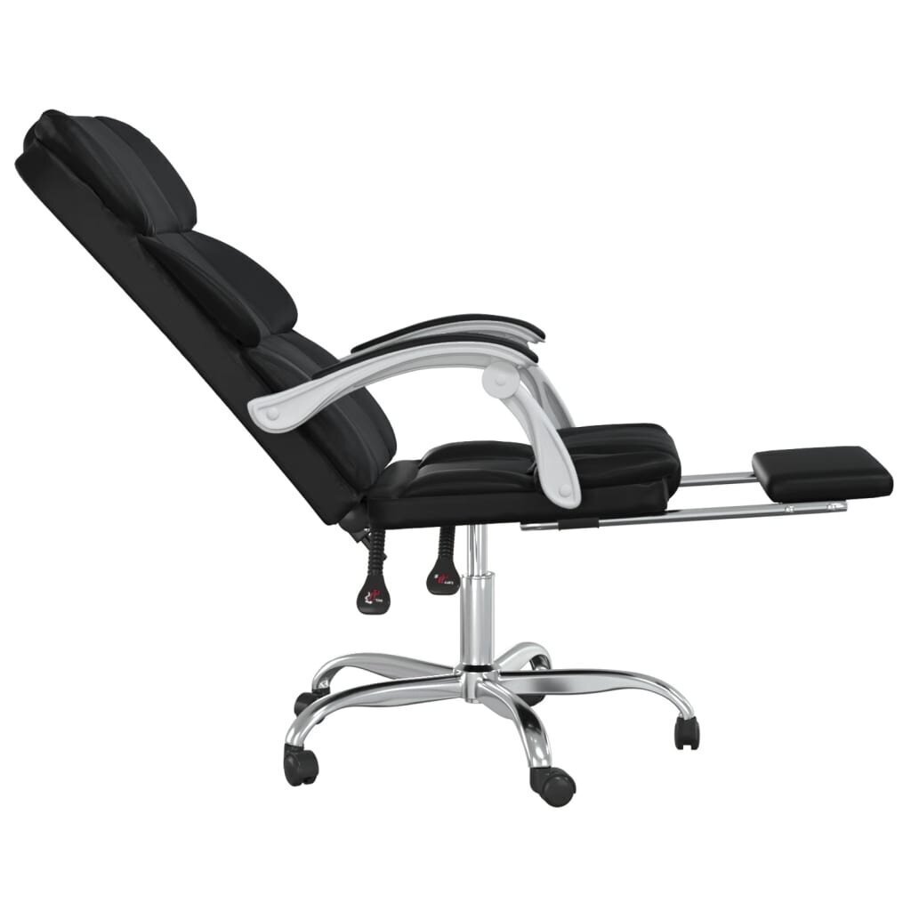 Atlaižams biroja krēsls, melns, mākslīgās ādas cena un informācija | Biroja krēsli | 220.lv