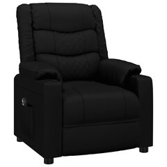 Elektrisks atlaižams krēsls, melns, mākslīgās ādas cena un informācija | Atpūtas krēsli | 220.lv