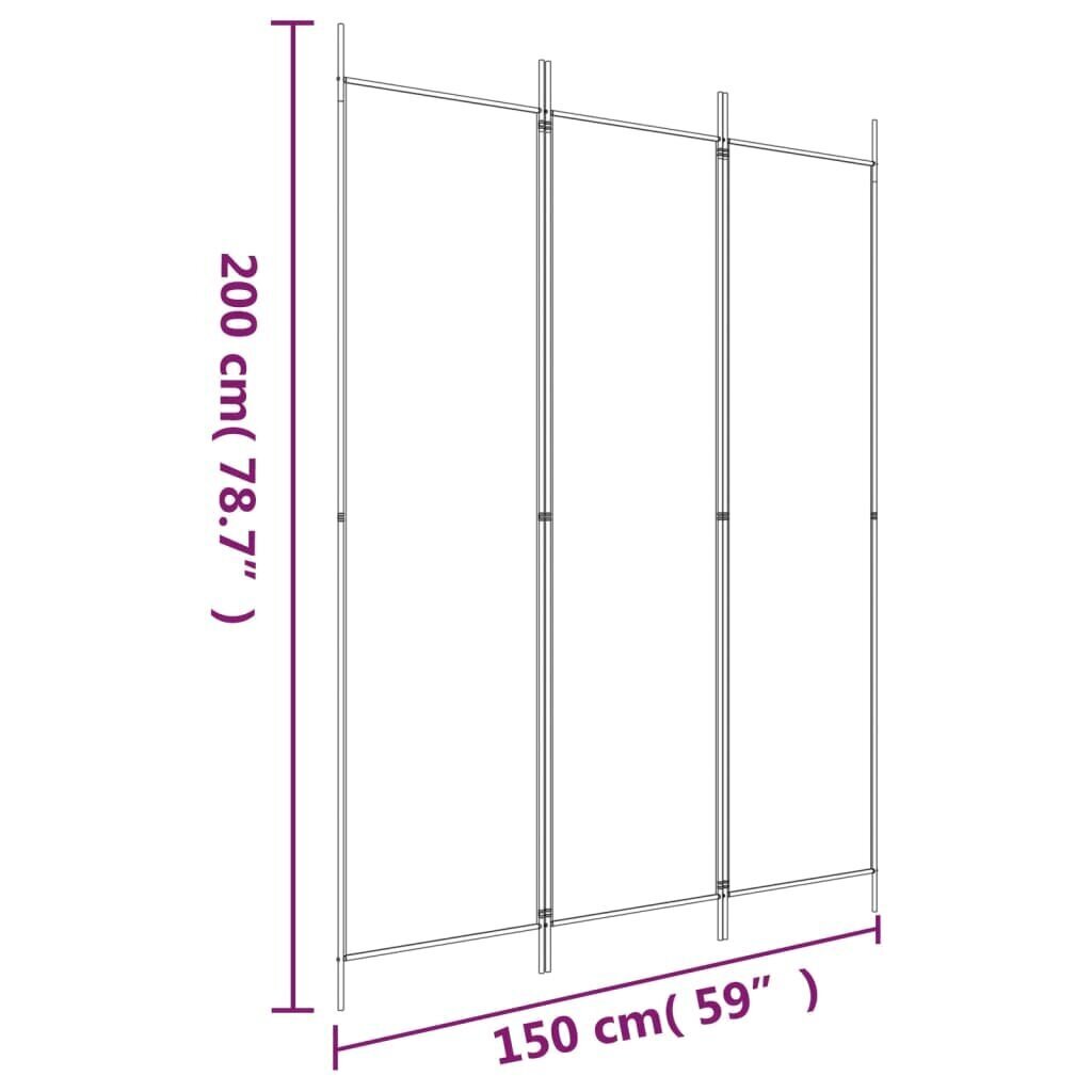 Telpas nodalījums, 3 daļu, antracīta, 150x200cm, auduma cena un informācija | Aizslietņi | 220.lv