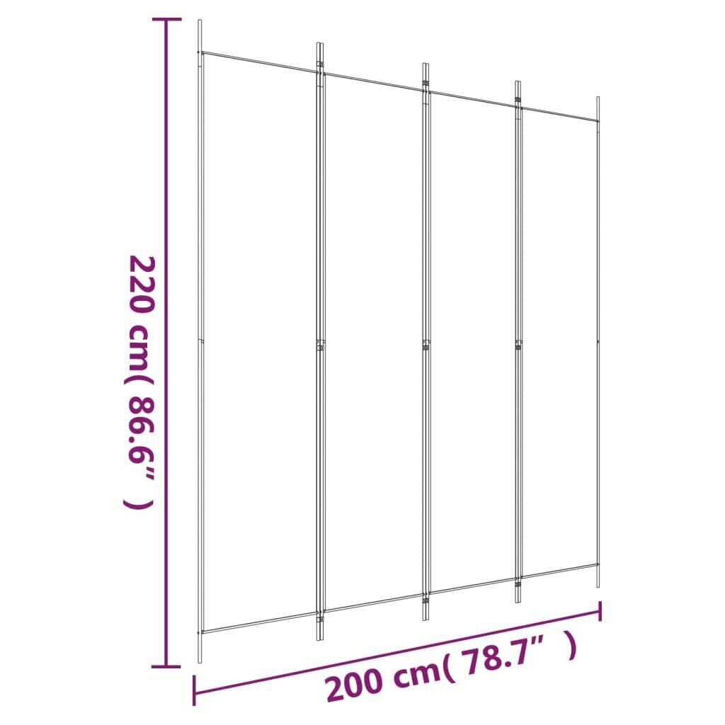 Telpas nodalījums, 4 daļu, antracīta, 200x220cm, auduma cena un informācija | Aizslietņi | 220.lv