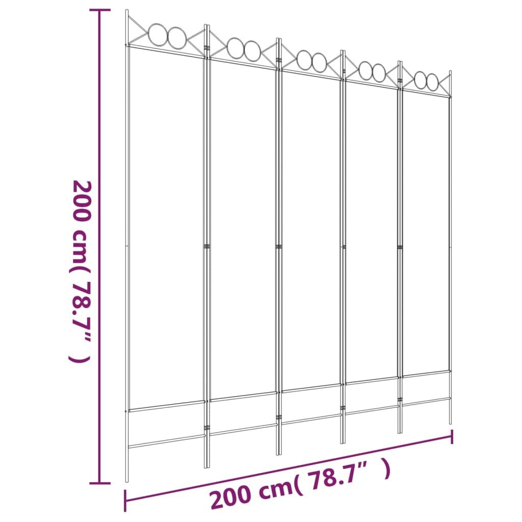 Telpas nodalījums, 5 daļu, balts, 200x200cm, auduma cena un informācija | Aizslietņi | 220.lv