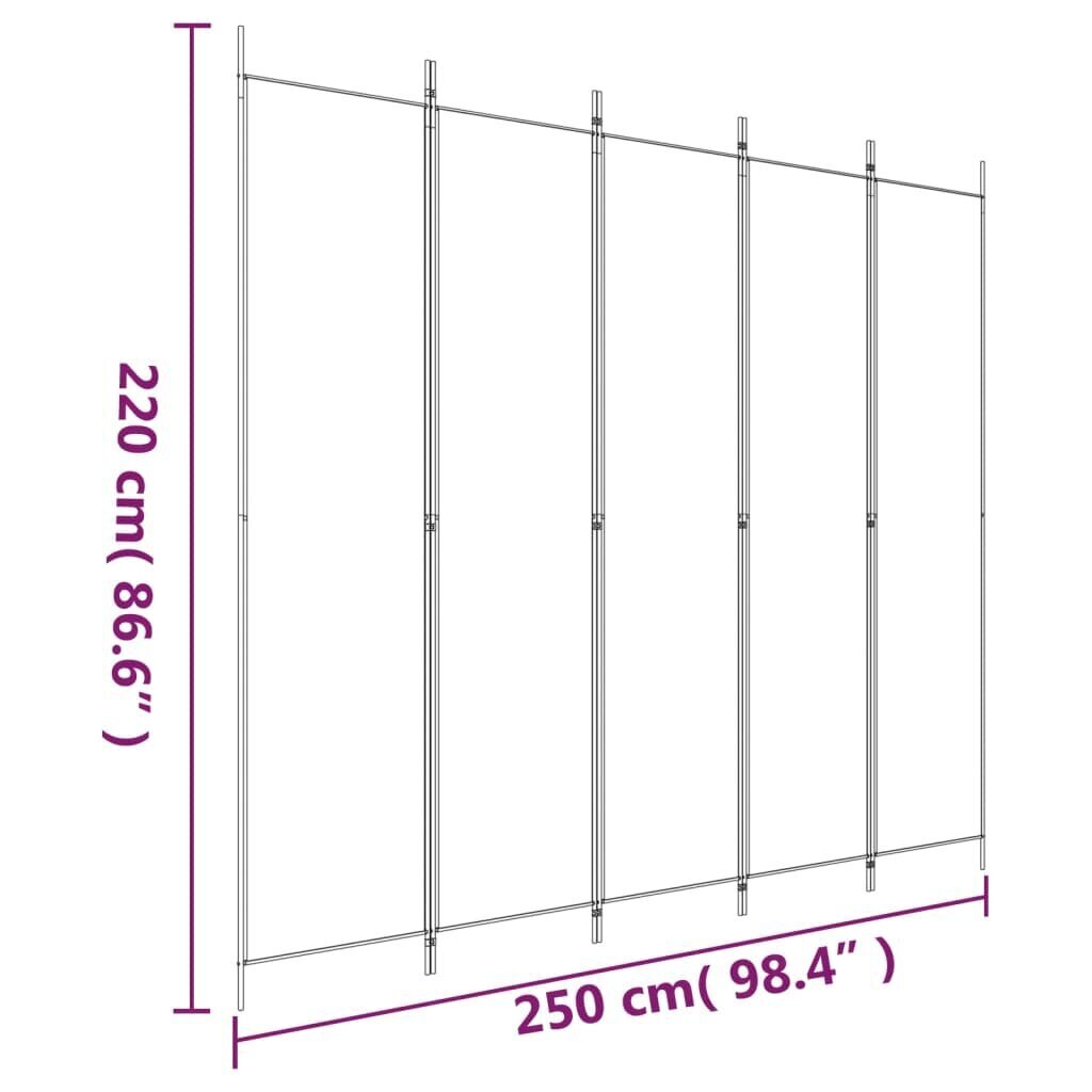 Telpas nodalījums, 5 daļu, balts, 250x220cm, auduma cena un informācija | Aizslietņi | 220.lv