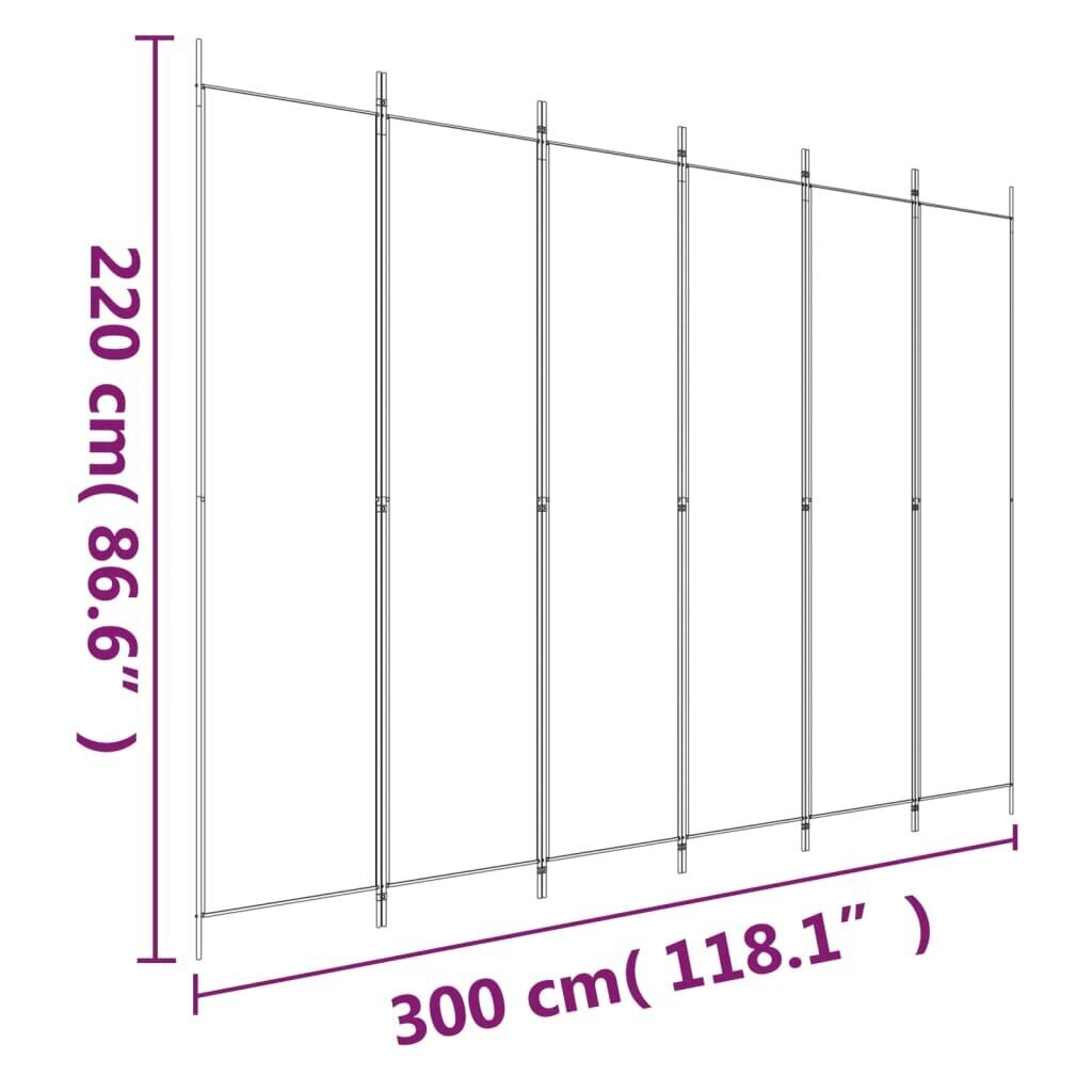 Telpas nodalījums, 6 daļu, brūns, 300x220cm, auduma цена и информация | Aizslietņi | 220.lv