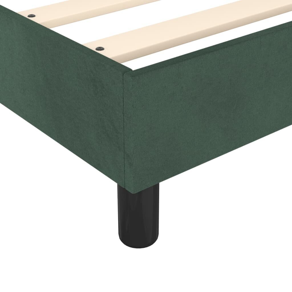 vidaXL atsperu gulta ar matraci, tumši zaļš samts, 160x200 cm cena un informācija | Gultas | 220.lv
