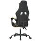 Grozāmais spēļu krēsls ar kāju balstu, melns un zelts, mākslīgā āda cena un informācija | Biroja krēsli | 220.lv