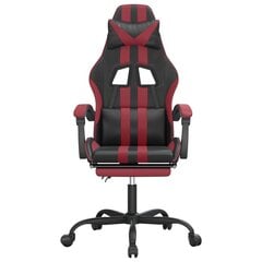 Grozāmais spēļu krēsls ar kāju balstu, melns un vīns, mākslīgā āda цена и информация | Офисные кресла | 220.lv