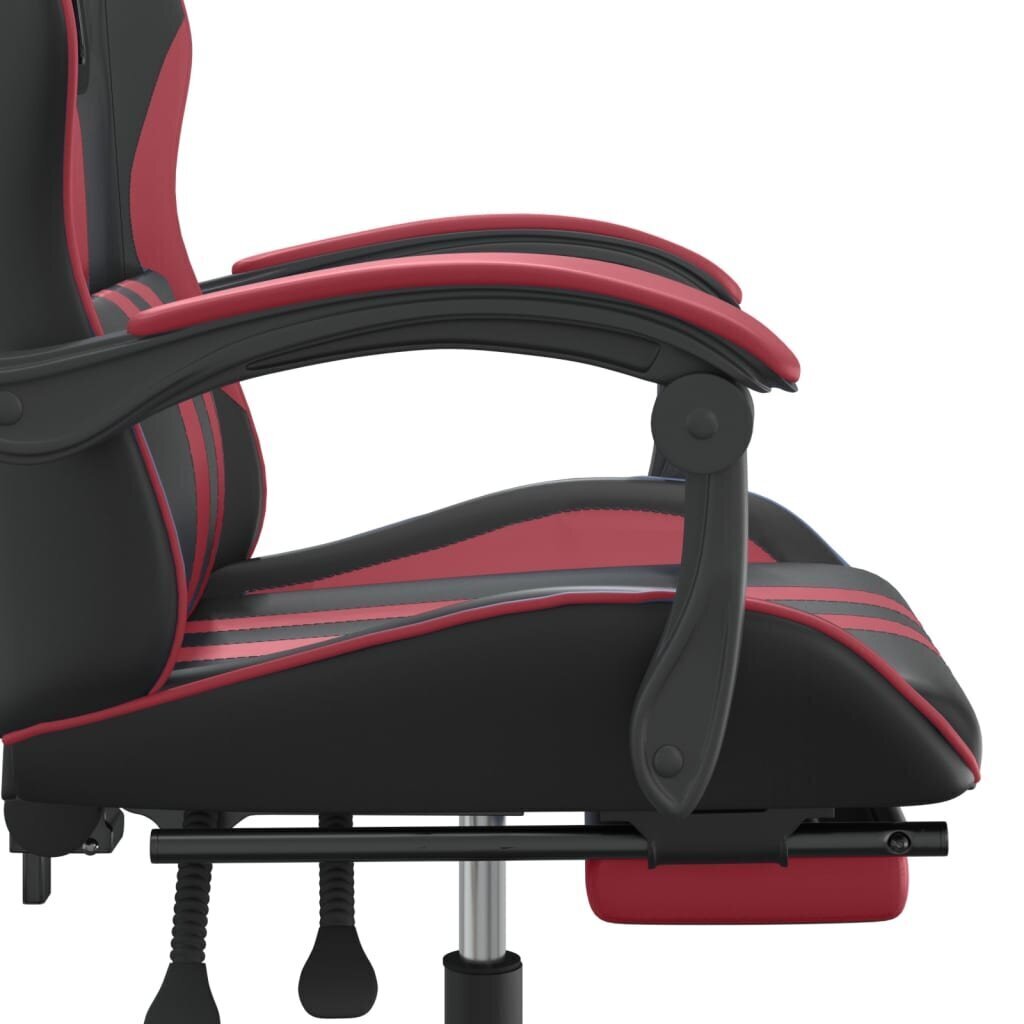 Grozāmais spēļu krēsls ar kāju balstu, melns un vīns, mākslīgā āda цена и информация | Biroja krēsli | 220.lv