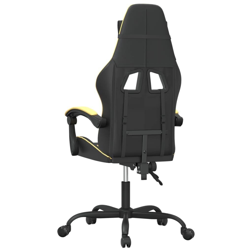 Grozāmais spēļu krēsls, melns un zelts, mākslīgā āda cena un informācija | Biroja krēsli | 220.lv