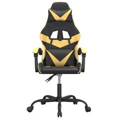 Grozāmais spēļu krēsls, melns un zelts, mākslīgā āda цена и информация | Офисные кресла | 220.lv