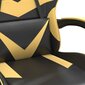 Grozāmais spēļu krēsls, melns un zelts, mākslīgā āda cena un informācija | Biroja krēsli | 220.lv