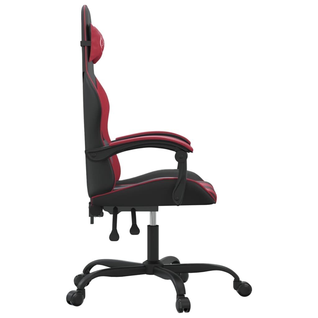 Grozāmais spēļu krēsls, melnā un vīna krāsās, mākslīgā āda cena un informācija | Biroja krēsli | 220.lv