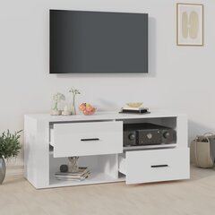 Televizora statīvs, balta, 100x35x40cm, koka, spīdīgs cena un informācija | TV galdiņi | 220.lv