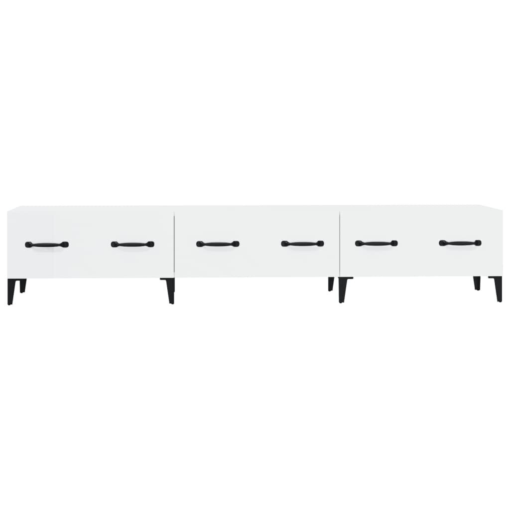 Televizora statīvs, balta, 150x34,5x30cm, koka, spīdīgs cena un informācija | TV galdiņi | 220.lv