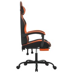 Spēļu krēsls ar kāju balstu, melns un oranžs, mākslīgā āda cena un informācija | Biroja krēsli | 220.lv