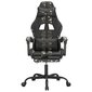 Spēļu krēsls ar kāju balstu, melns/kamuflāža, mākslīgā āda цена и информация | Biroja krēsli | 220.lv