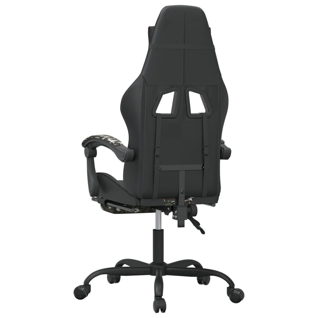 Spēļu krēsls ar kāju balstu, melns/kamuflāža, mākslīgā āda цена и информация | Biroja krēsli | 220.lv