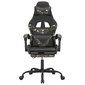 Spēļu krēsls ar kāju balstu, melns/kamuflāža, mākslīgā āda cena un informācija | Biroja krēsli | 220.lv