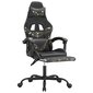 Spēļu krēsls ar kāju balstu, melns/kamuflāža, mākslīgā āda cena un informācija | Biroja krēsli | 220.lv