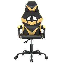 Spēļu krēsls, melns un zelts, mākslīgā āda cena un informācija | Biroja krēsli | 220.lv