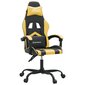 Spēļu krēsls, melns un zelts, mākslīgā āda cena un informācija | Biroja krēsli | 220.lv