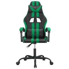 Spēļu krēsls, melns un zaļš, mākslīgā āda cena un informācija | Biroja krēsli | 220.lv