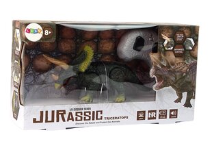 Lean toys Tālvadības pults vadāms dinozaurs triceratops cena un informācija | Rotaļlietas zēniem | 220.lv