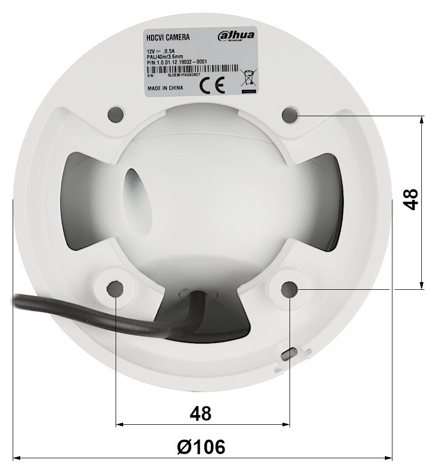 AHD, HD-CVI, HD-TVI, CVBS KAMERA HAC-HDW1509T-A-LED-0280B-S2 Full-Color - 5 Mpx 2.8 mm DAHUA цена и информация | Novērošanas kameras | 220.lv