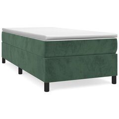 vidaXL atsperu gulta ar matraci, tumši zaļš samts, 90x190 cm цена и информация | Кровати | 220.lv