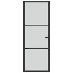 Iekšdurvis, melnas, 76x201,5cm, matēts stikls un alumīnijs цена и информация | Межкомнатные двери | 220.lv