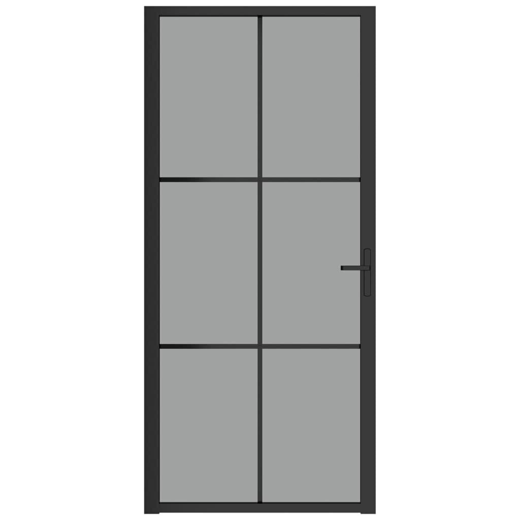 Iekšdurvis, melnas, 93x201,5cm, esg stikls un alumīnijs cena un informācija | Iekšdurvis | 220.lv