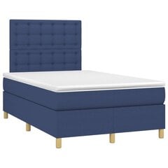 vidaXL atsperu gultas rāmis ar matraci, zils, 120x200 cm, audums цена и информация | Кровати | 220.lv