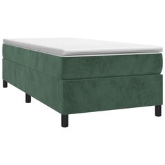 vidaXL atsperu gulta ar matraci, tumši zaļš samts, 100x200 cm цена и информация | Кровати | 220.lv