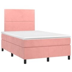 vidaXL atsperu gulta ar matraci, rozā samts, 120x200 cm цена и информация | Кровати | 220.lv