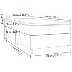 vidaXL atsperu gultas rāmis ar matraci, melns audums, 100x200 cm цена и информация | Кровати | 220.lv