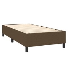 vidaXL atsperu gultas rāmis ar matraci, tumši brūns, 100x200cm, audums cena un informācija | Gultas | 220.lv