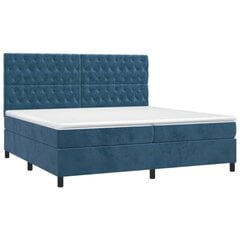 vidaXL atsperu gulta ar matraci, tumši zils samts, 200x200 cm цена и информация | Кровати | 220.lv