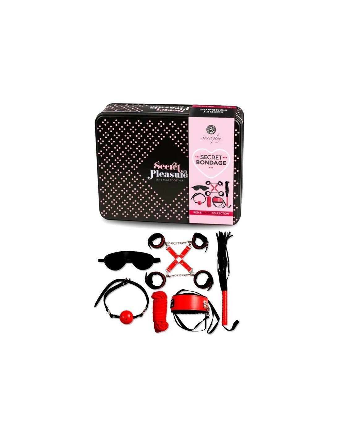 SECRETPLAY 100% FETISH SECRETPLAY BDSM SET 6 PCS RED COLLECTION цена |  virs18.220.lv