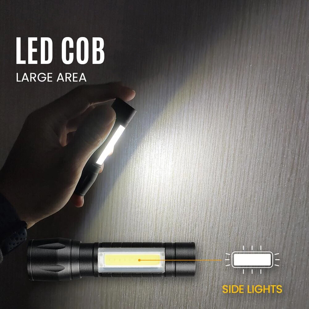 Taktiskais LED lukturītis 600 lm 400 m ZOOM COB XML T6 USB 5W cena un informācija | Lukturi | 220.lv
