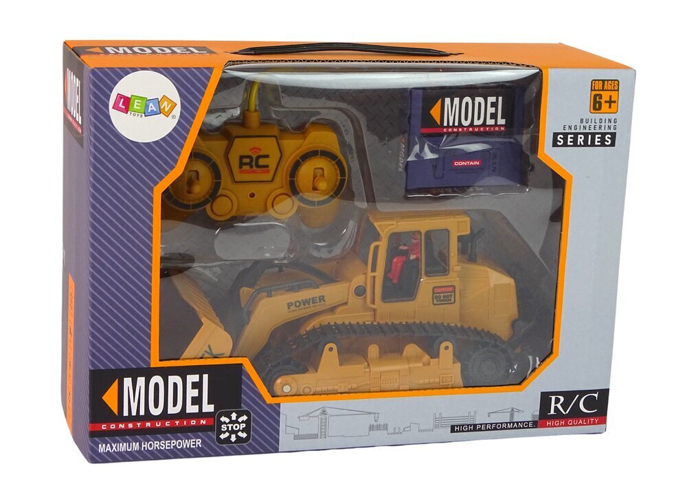 Lean toys Tālvadības pults Kāpurķēžu buldozers R/C 1:22 Ekskavators cena un informācija | Rotaļlietas zēniem | 220.lv